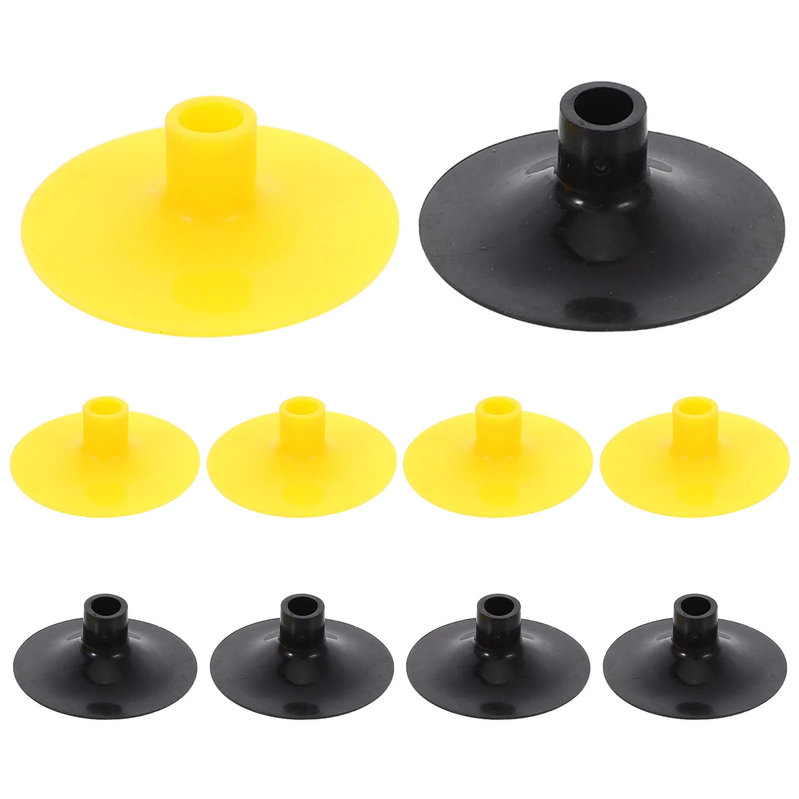 10Pcs Archery Suction Cup Arrows Kids Bow Shooting Practice Replacement Rubber Target Accessories Black Yellow