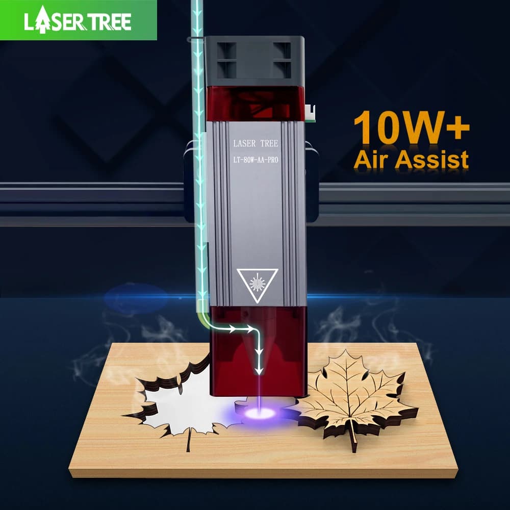 LASER Module Laser Tree 10W optical power with Laser Head Air Assist 450nm TTL blue light for cutting tools for engraving