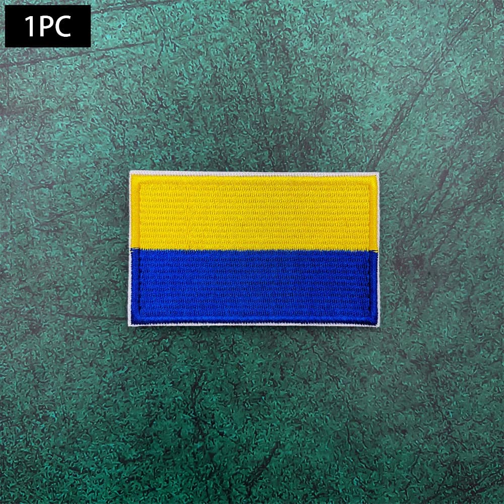 1 toppa ricamata con bandiera dell'Ucraina, toppa ricamata con distintivo a bottone rapido, adesivo, toppa per vestiti, zaini, berretti, gilet, ecc.