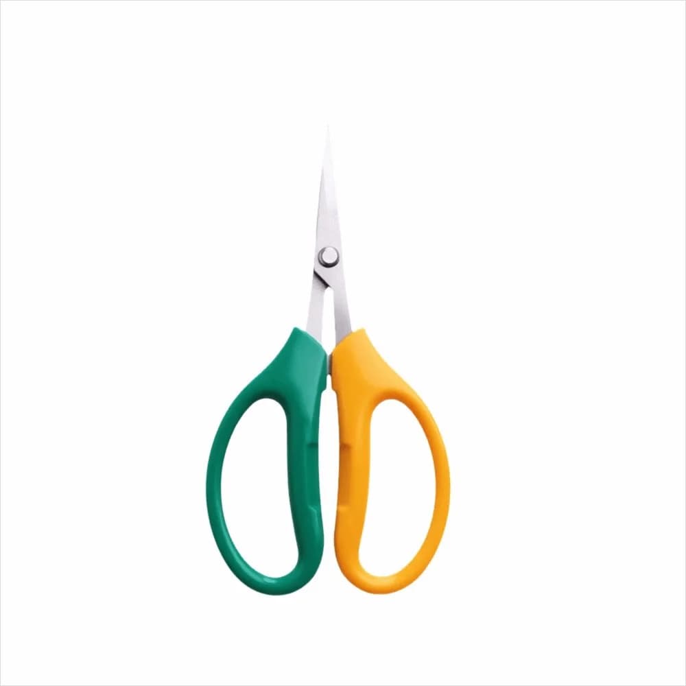 3PCS Stainless Steel Pruning Scissors Green and Yellow Curved Blade Garden Shears Anti-Slip Softgrip Lightweight