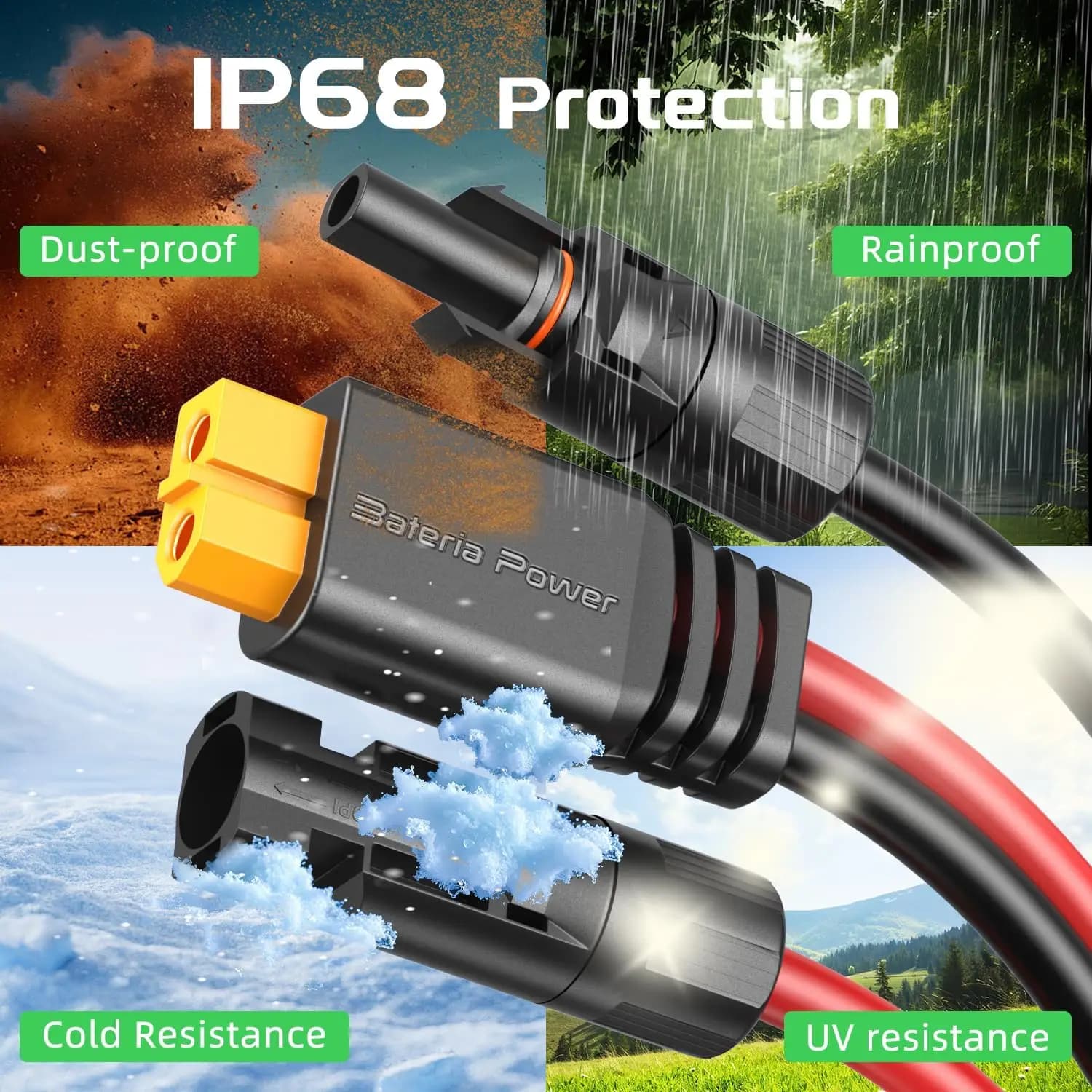 Cavo di prolunga da solare a XT60 12AWG 3m, Cavo adattatore da connettore solare a XT60 per pannello solare a batteria LiFePO4