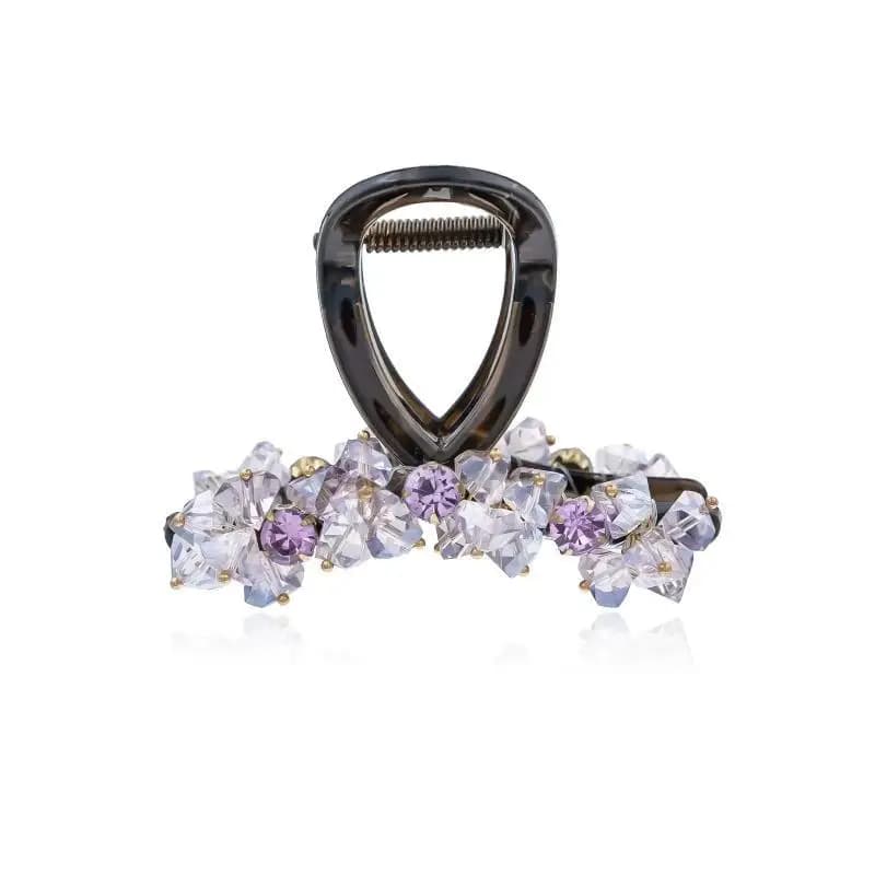 【JYA1】Fashion Multicolor Crystal Beading Shark Clip New Premium Hair Claw For Women Back Of Head Bun Maker Volumizing Non Slip
