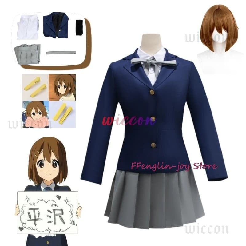 K-ON Anime Hirasawa Yui Akiyama Mio Tainaka Ritsu Costume Cosplay Camicia Gonna JK Abbigliamento quotidiano Uniforme Halloween Gioco di ruolo Outfit