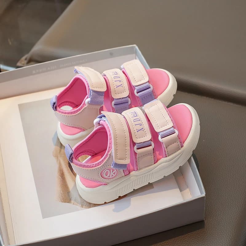 Sandali estivi antiscivolo per bambini piccoli per ragazze Scarpe da spiaggia per bambini con suola morbida antiscivolo Calzature casual chic versatili per la scuola