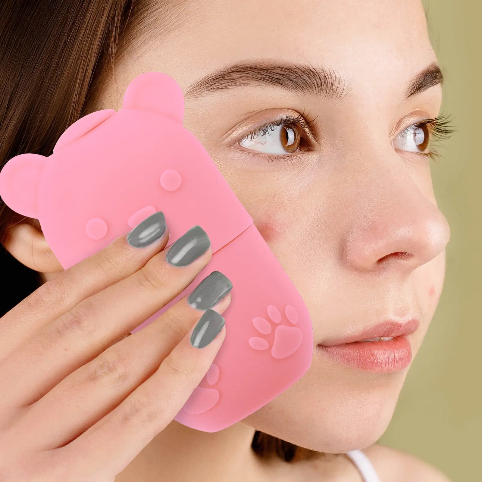 Stampo in Silicone per Cubetti di Ghiaccio per Massaggio Facciale, Strumento di Bellezza per Alleviare il Dolore e il Gonfiore, per Casa e Viaggio