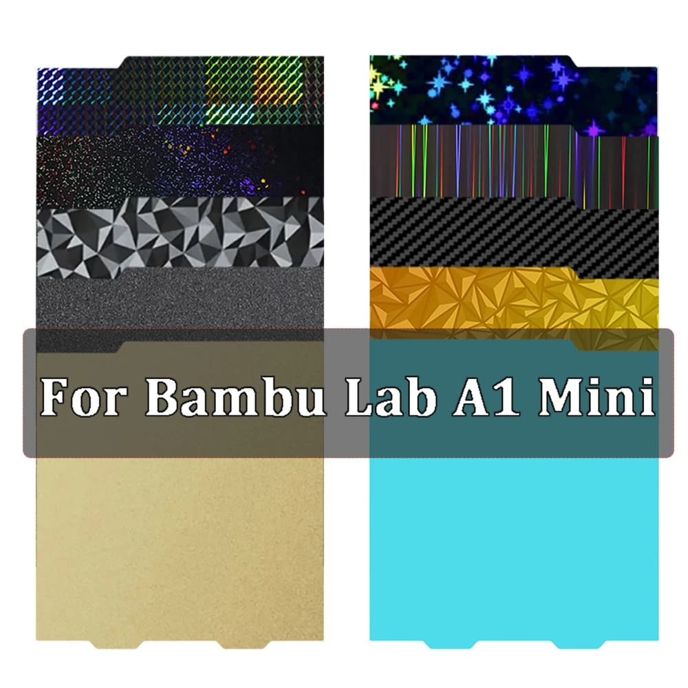 184x184mm For Bambu Lab A1 Mini Build Plate H1H PEY PEO PET PEI Smooth Textured Bambulabs Bed Spring Steel Sheet Pei Sheet