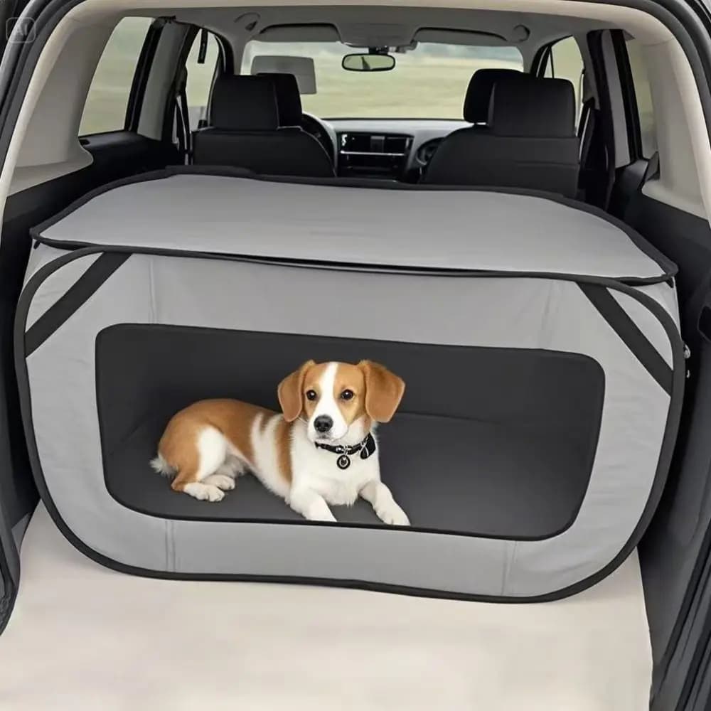 Foldable PET Car Travel Cage Breathable Mesh Soft Sided Dog Travel Crate Interactive Comfortable Portable PET Carrier