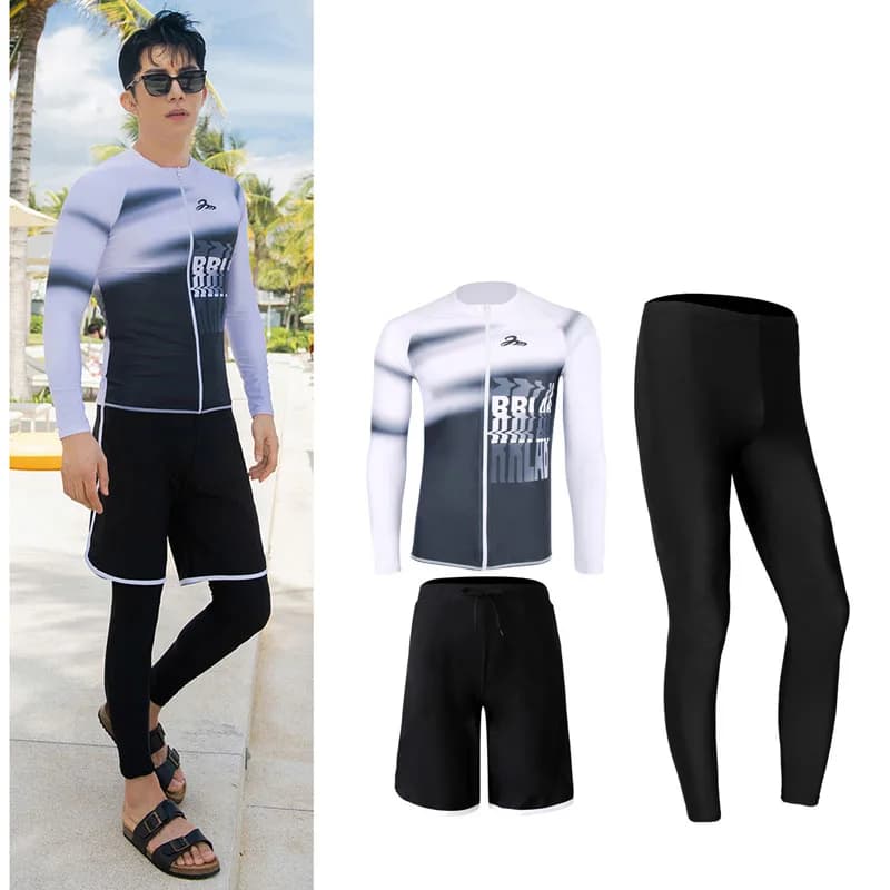 3-5 pezzi/set Rash Guard Protezione solare UV da uomo/donna Camicia da bagno + Costume da bagno + Leggings Costumi da bagno a maniche lunghe Costumi da bagno Completi