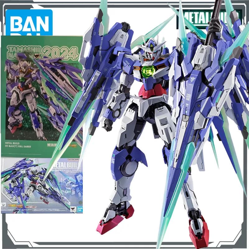 Bandai Originale Mobile Gundam METAL BUILD 00 QAN [T] SET COMPLETO SABRE E OPZIONE Anime Action Figures Giocattoli per Ragazzi Regalo Modello Ornamento