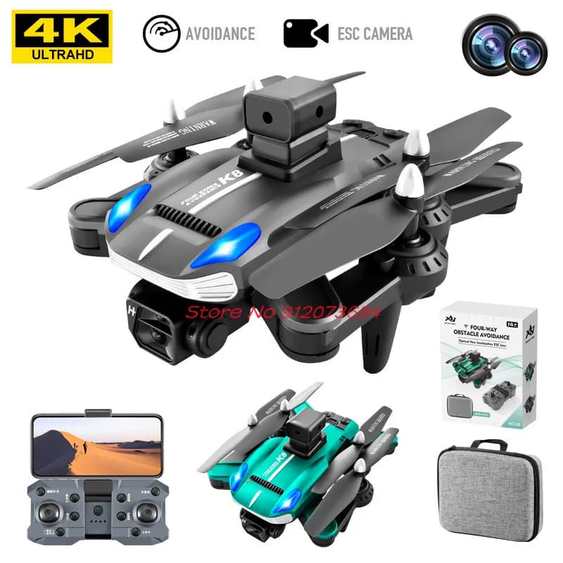 4K ESC Doppia Fotocamera Posizionamento del Flusso Ottico WIFI FPV RC Drone 2.4G Evitamento Ostacoli a Quattro Vie Controllo APP Modello Quadcopter RC