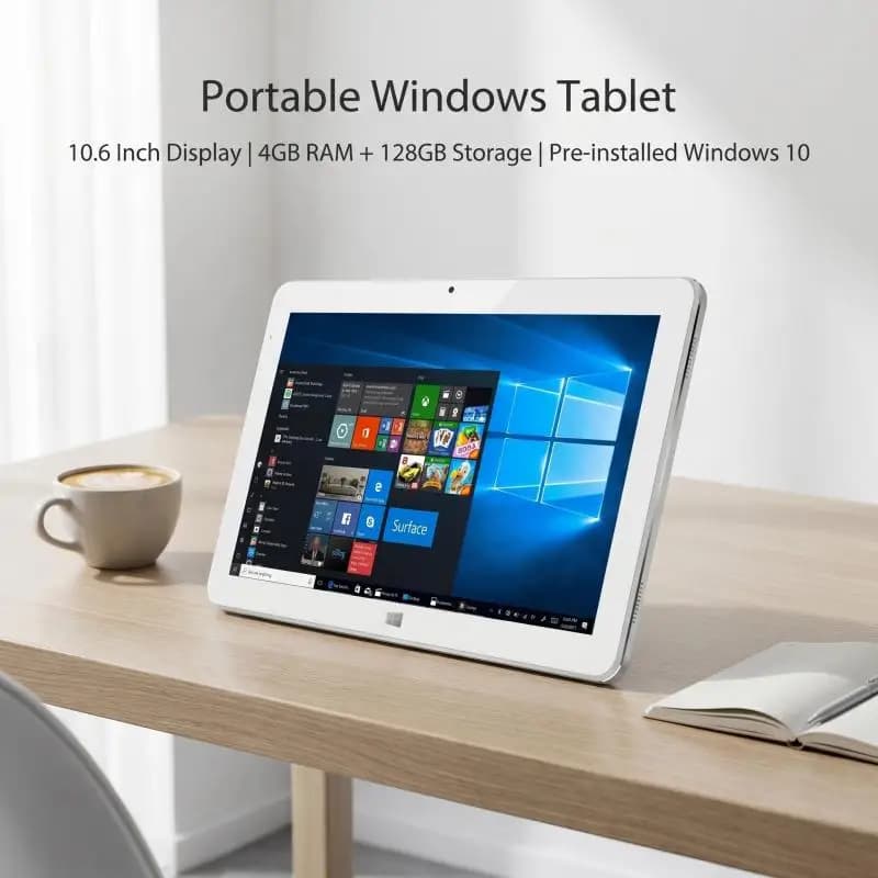 Kubi Plus Tablet PC Windows 10 da 10,6 pollici 4 GB RAM 128 GB ROM 1920x1080 IPS WiFi 64 bit Intel Core m3-7Y30 Doppia fotocamera Tipo-C