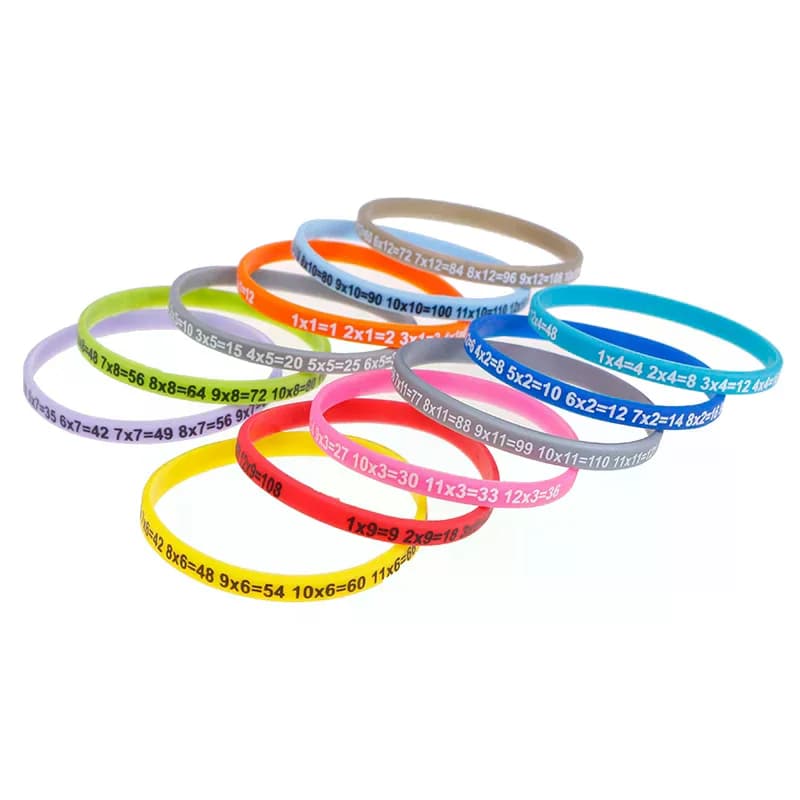 Multiplication Tables Soft Silicone Bracelet Learn Math Education Wristband For Kids Preschool Teaching Aids Math Toy 12Pcs/Set