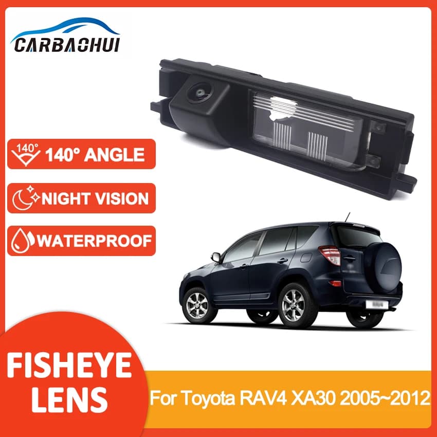 CCD HD Fisheye Telecamera posteriore per auto Bakcup Monitor di parcheggio retromarcia per Toyota RAV4 XA30 2005 ~ 2012 (ruota di ricambio sulla porta)
