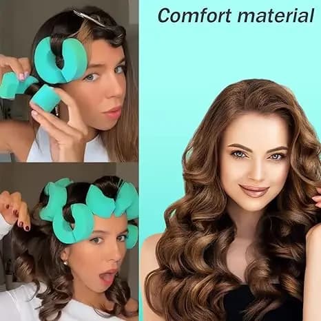 Arricciacapelli Senza Calore, Rulli in Spugna Morbida per Capelli Lunghi, Strumenti per Onde Naturali, Styling Fai-da-Te per Donne