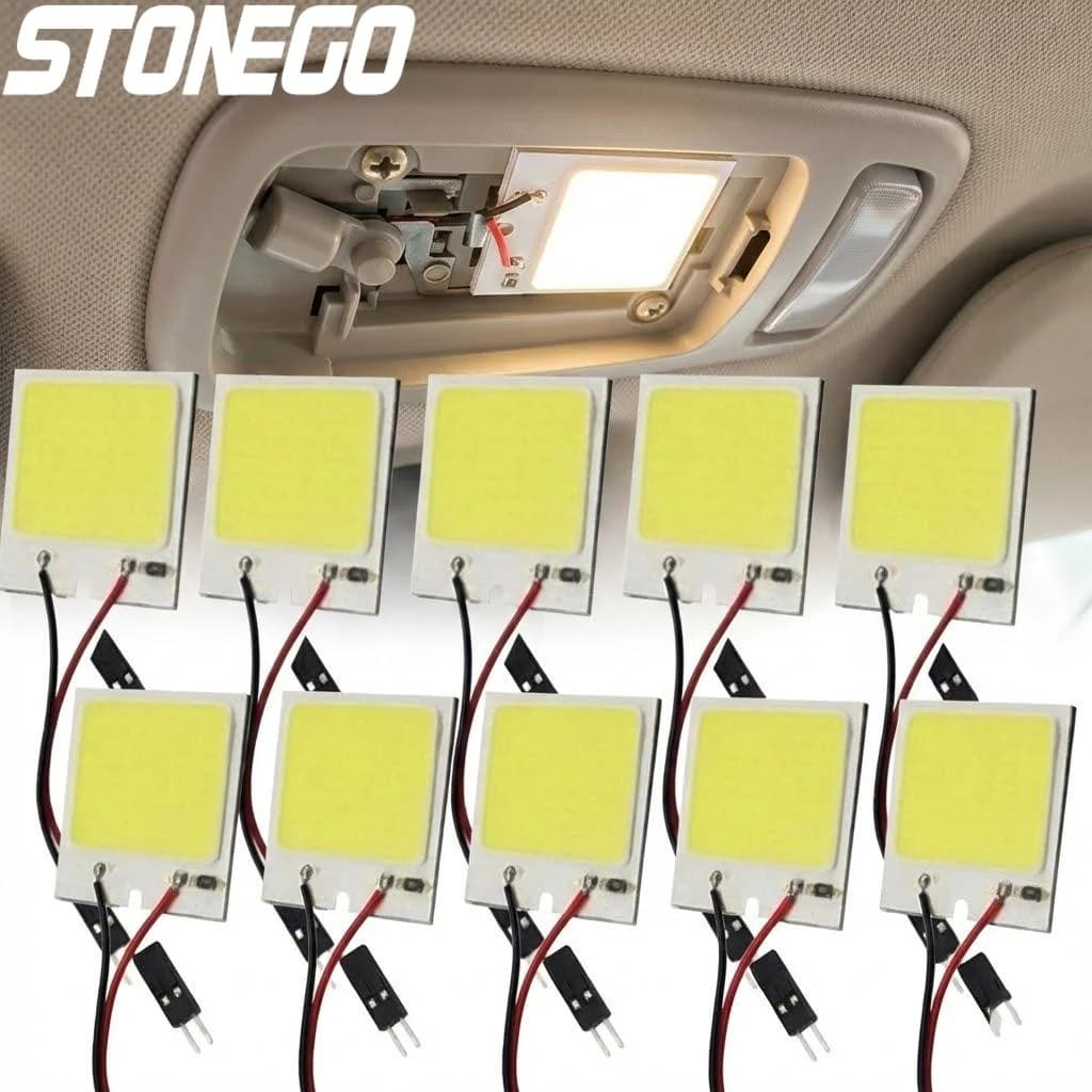 2 Pezzi 10 Pezzi 18 24 48 Lampadine LED T10 Bianche per Lettura, Luce Interna per Auto, Pannello LED, Lampada Festoon