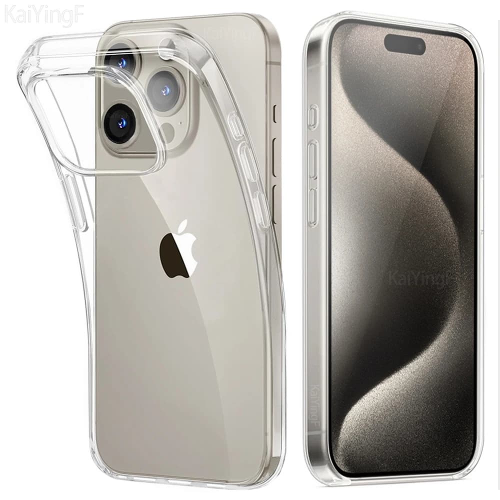 Luxury Transparent Case for iPhone 16 15 11 12 13 14 Pro Max Silicone Soft TPU for iPhone XR XS Max 8 Plus Back Cover Transparent Case
