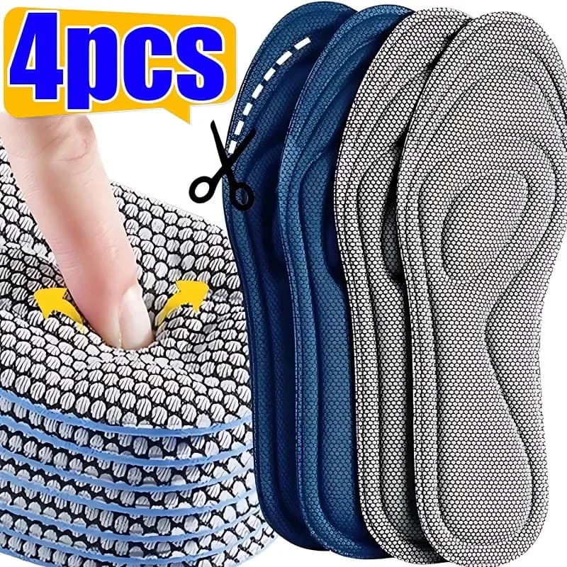 2/4pcs Memory Foam Solette Orthopaedic Shoes Women's Nano Antibacterial Deodorization Insole Absorption Sudor Bearing Racing