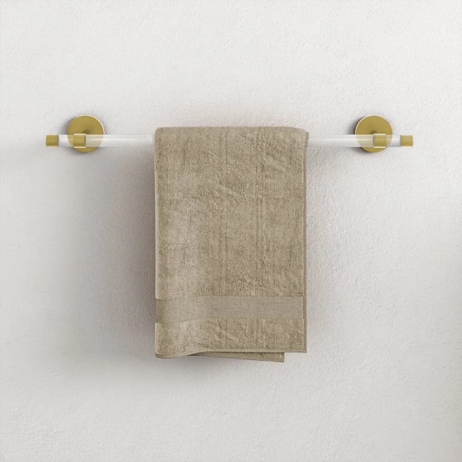 Verre Acrylic Towel Bar in Brushed Gold