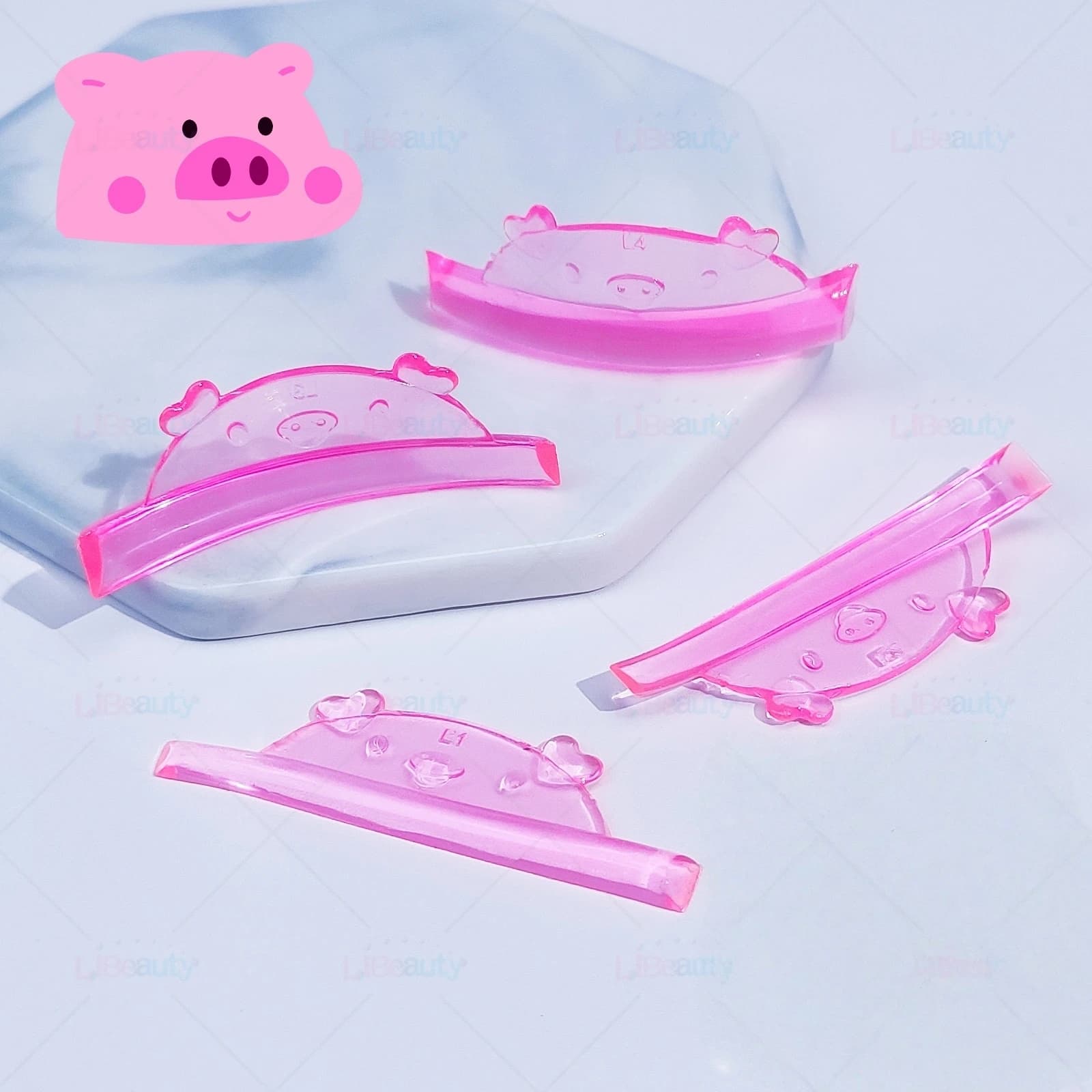 Libeauty New 4 Paia Silicone Lash Lift Shields Eyelash Perm Pad Lash Lifting Rods 3D Folder Accessories Applicator Tool