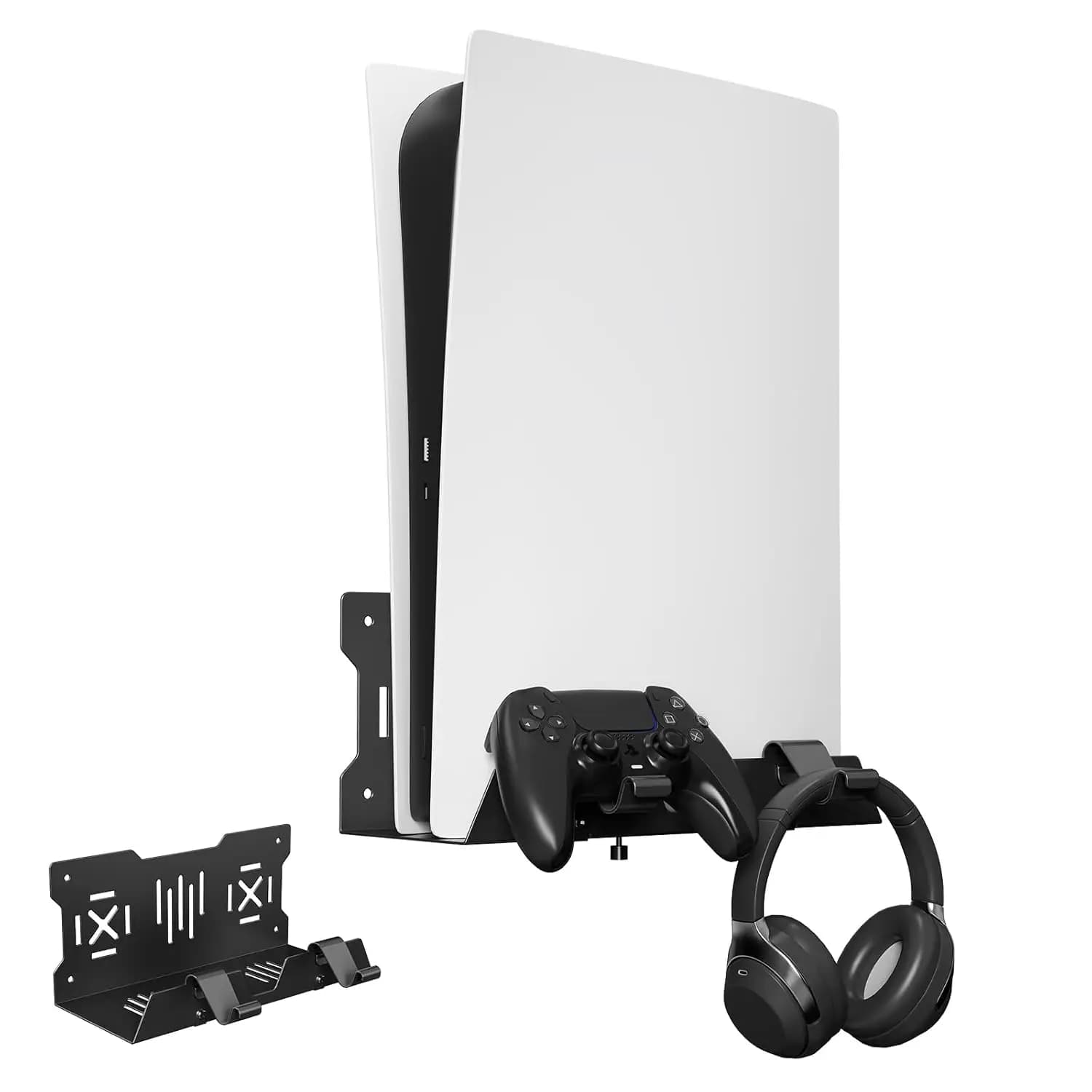 Per PS5/PS5 Slim Kit di montaggio a parete con doppio controller Stazione di ricarica Supporto per cuffie controller per accessori Playstation 5