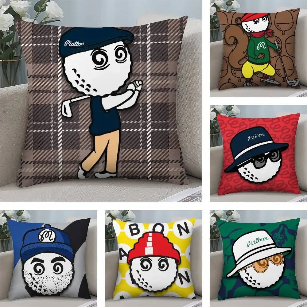 L-Leisure-MM-Malbones Golf pillow pillow federa for square cushion with front-back print for sofa, house, bedroom, gift decoration