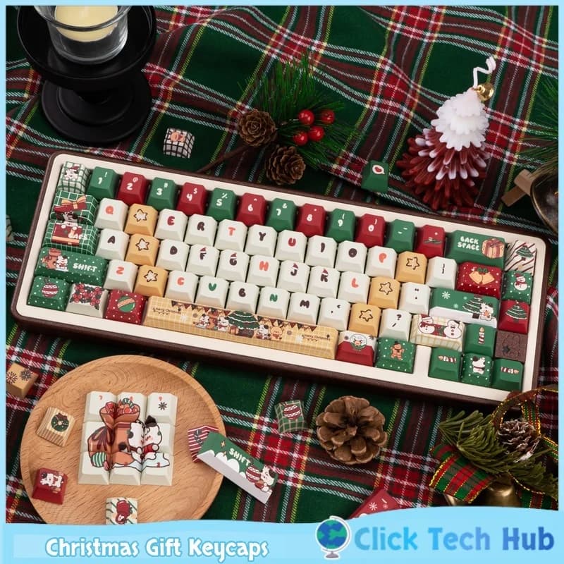 Christmas gift cups 130 keys Cherry height Pbt Five-side heat sublimation Custom mechanical keyboard cups Cute cup