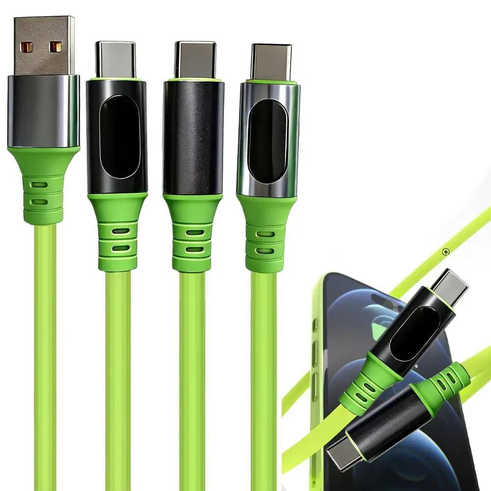 USB-C digital display for iPhone 16 Android fast charging cable for phones and tablets