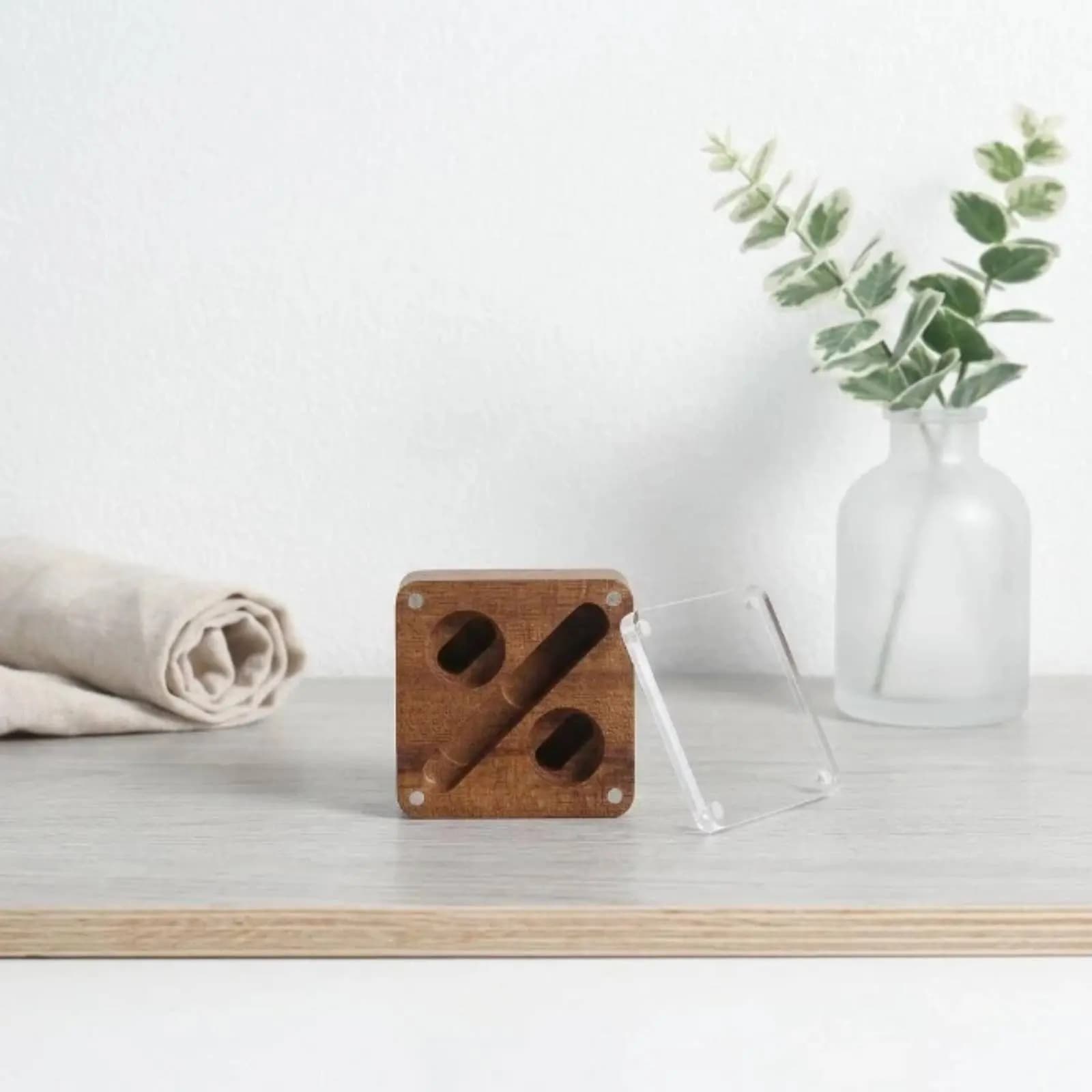 Scatola Espositiva in Legno per Gemelli, Design Professionale, Custodia per Accessori da Uomo per Eventi Formali