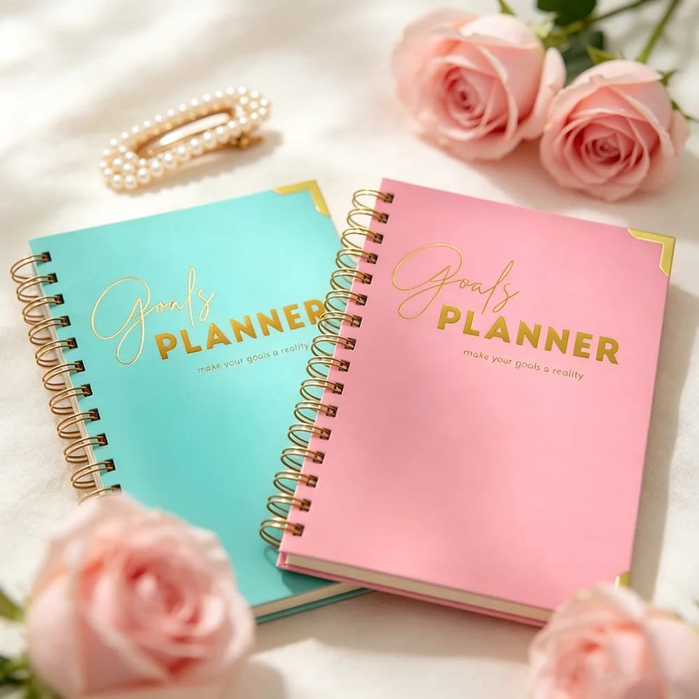 Goal Setting Spiral Notebook Multi-Section Weekly Daily Planner Monthly Priority Journal Notepad Aesthetic Hand Account Book