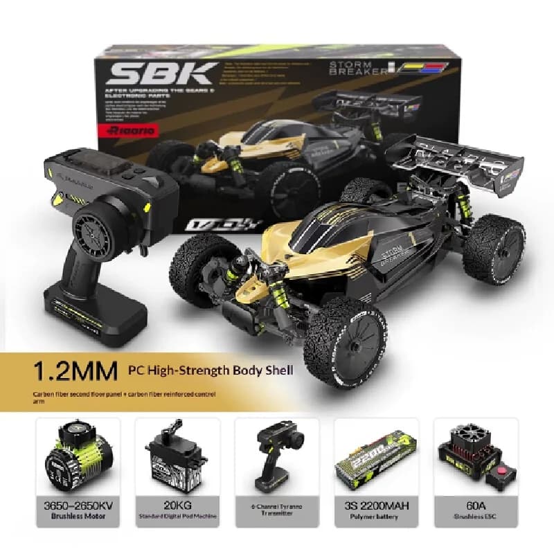 Rlaarlo RC Buggy SBK10 Storm Breaker 1/10 Brushless 4WD Auto da Corsa Fuoristrada 60-80 KM/H Veicolo Telecomandato 2.4GHz in Lega
