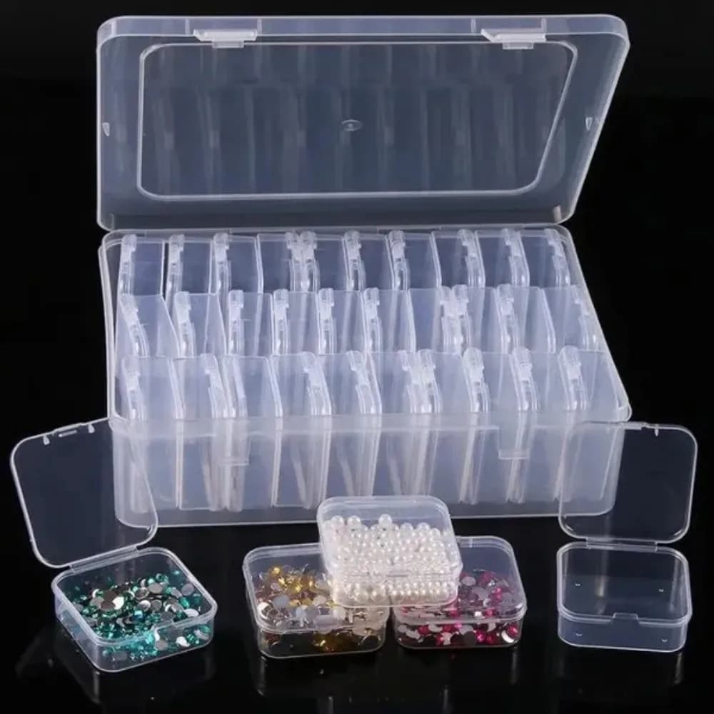 30 griglie piccoli organizzatori di perline custodie in plastica mini scatole trasparenti con coperchio incernierato per forniture artigianali fai-da-te