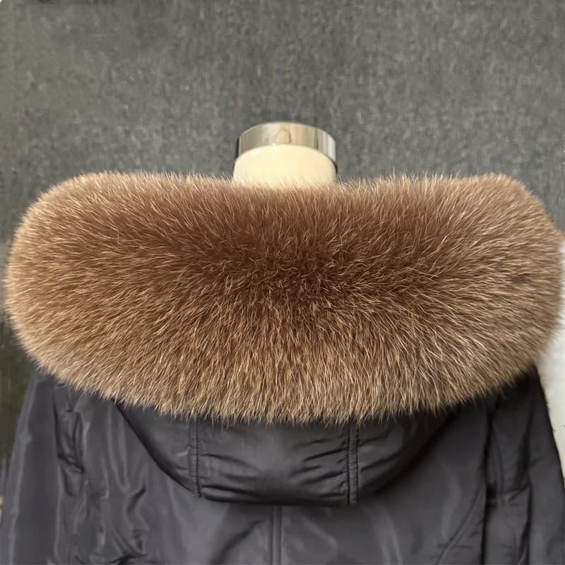 Vera pelliccia di volpe collare donna cappello universale striscia piumino collo di pelliccia sciarpa di pelliccia calda invernale scialle scaldacollo di lusso sciarpa di pelliccia