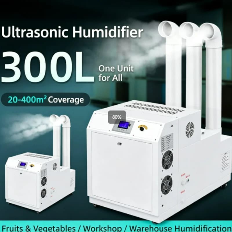 Three‑Tube Industrial Ultrasonic Humidifier Digital‑Display Heavy‑Mist Spray Humidifying Apparatus for Workshop Greenhouse