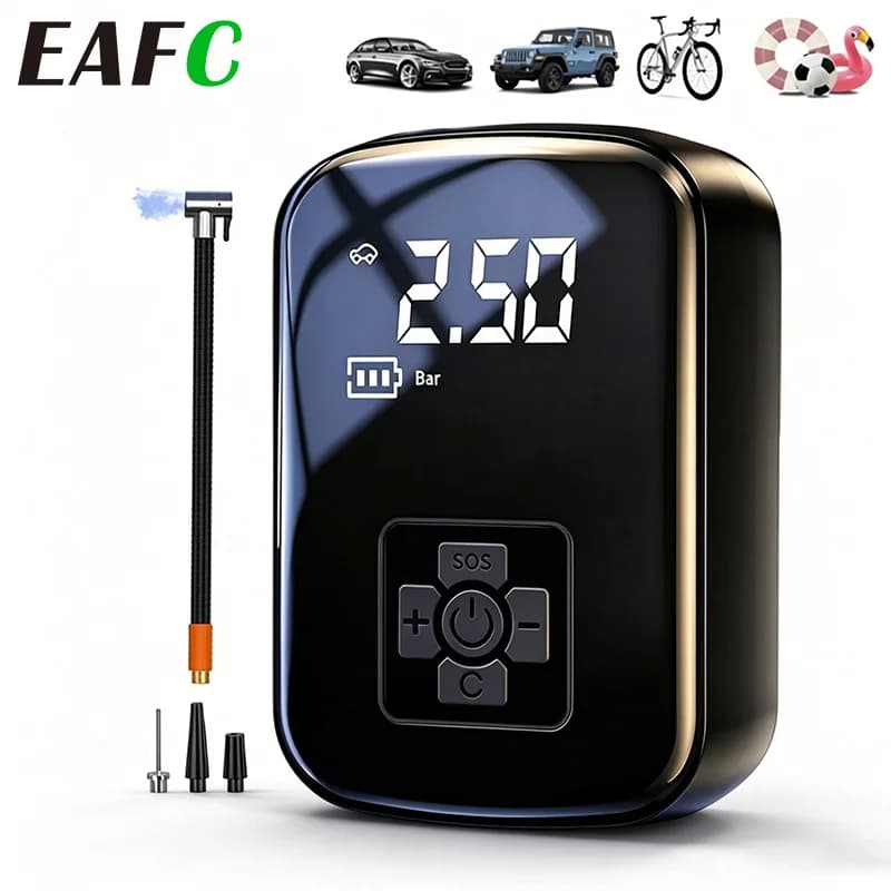 EAFC 150PSI Car Air Pump Wireless/WiredMulti-functional, Suitable for Inflating Motorcycles Bicycles Boats Balls and Tires