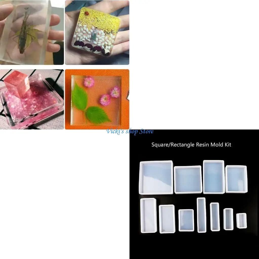 Stampo epossidico a forma quadrata/rettangolare Stampo in silicone per giocattoli fai-da-te in resina fai-da-te