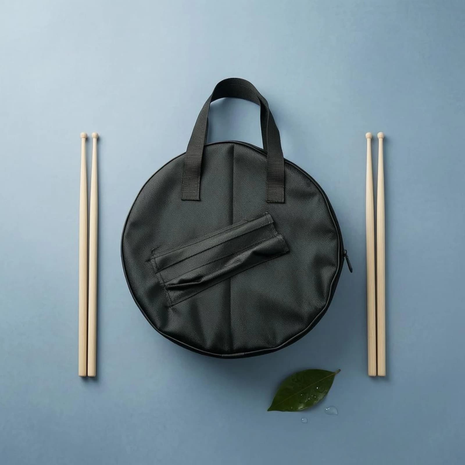 Practice Drum Pad Bag Water-Resistant Practice Pad Carrying Case Drumstick Bag Oxford Cloth Music Storage Reinforced Piping