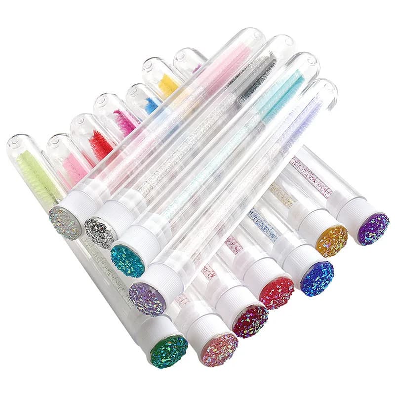 50pcs EyeLash Brushes Reusable Eyelashes Brush Tube for Eyelash Extension Disposable Mascara Wands Eyebrow Brush Applicator