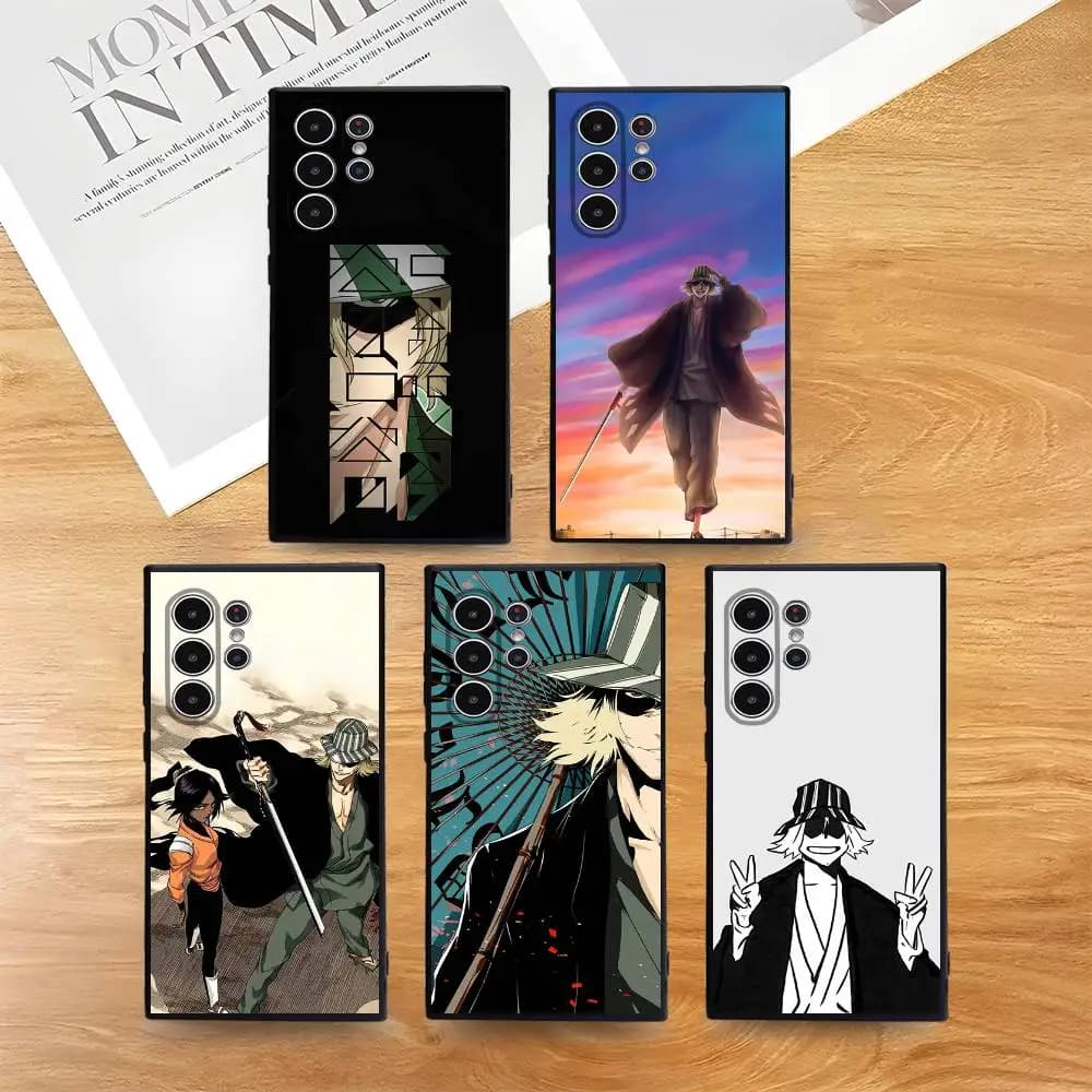 B-BLEACH Phone Case Kisuke Urahara Soft TPU Case on skin compatible with Samsung S21/S22/S23/S24/S25 FE/Plus/Ultra