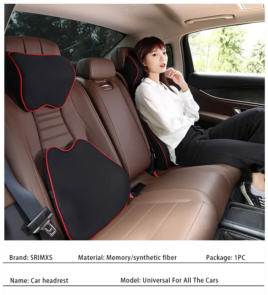 Cuscino poggiatesta in memory foam per auto, cuscino lombare traspirante per sedile auto, supporto per la schiena