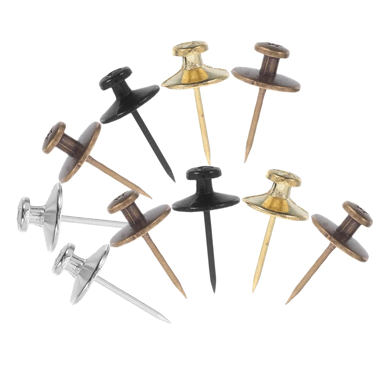 25Pcs Metal Picture Hangers Zinc Alloy Dual Head Push Pins Flat Design for Wall Tacks Frame Hanging Photo Hooks Office Home