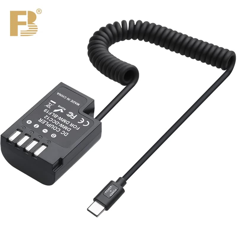 FB DMW-BLF19E batteria fittizia cavo USB tipo C adattatore di alimentazione PD per fotocamera Panasonic Lumix DMC-GH3 GH4 GH5 GH5S G9 GH5II DMW-GH5