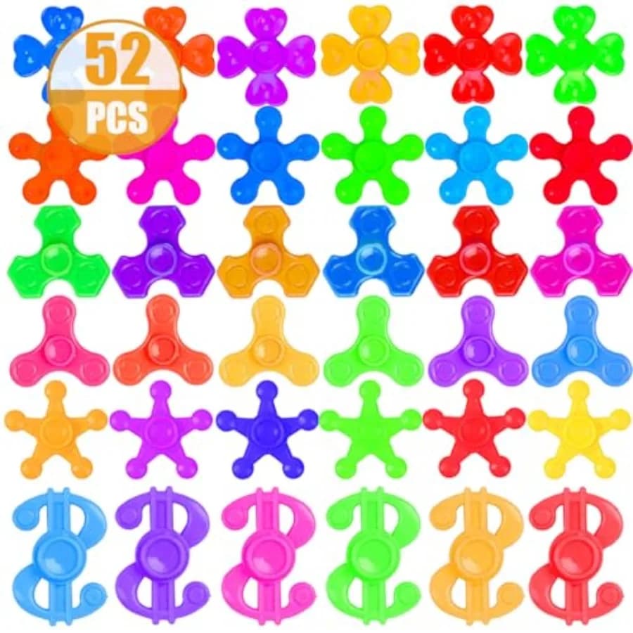 Set di 52 Mini Fidget Spinner, Giocattoli Antistress in Bulk per Sacchetti Regalo, Gadget per Feste, Giocattoli per Premi in Classe