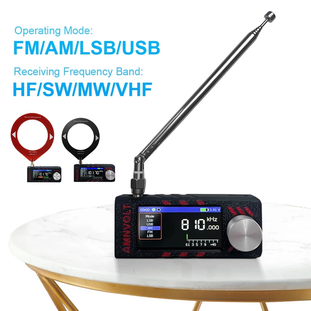 Mini ricevitore radio SI4732 LSB USB AM FM FM/AM Radio tascabile a banda intera con staffa di supporto HF SW MW VHF Radio con antenna