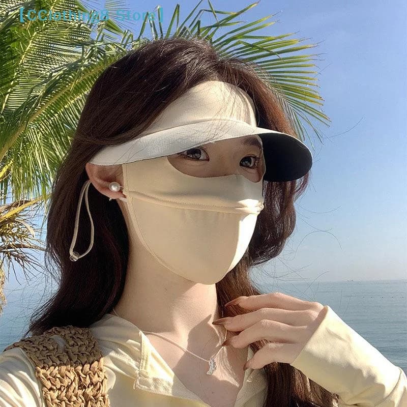 Maschera Protettiva Solare in Seta Ghiaccio UPF50+ Integrale Anti-UV Sciarpa Copricollo Antipolvere Traspirante 3D Maschera Parasole per Esterni 1PC【AliS8】
