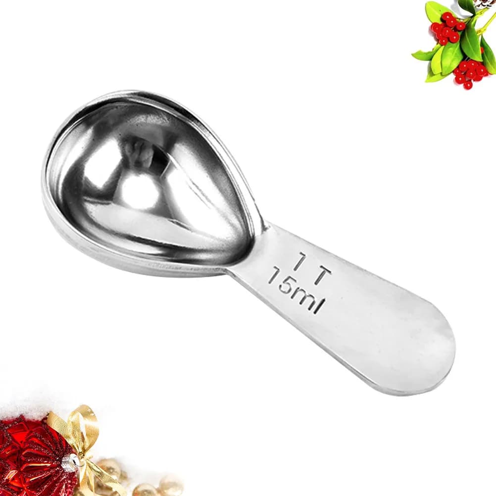 15Ml Coffee Measuring Spoon Stainless Steel Mirror Finish Scoop for Ground Coffee Cocoa Tea Flour Protein Powder Kitchen