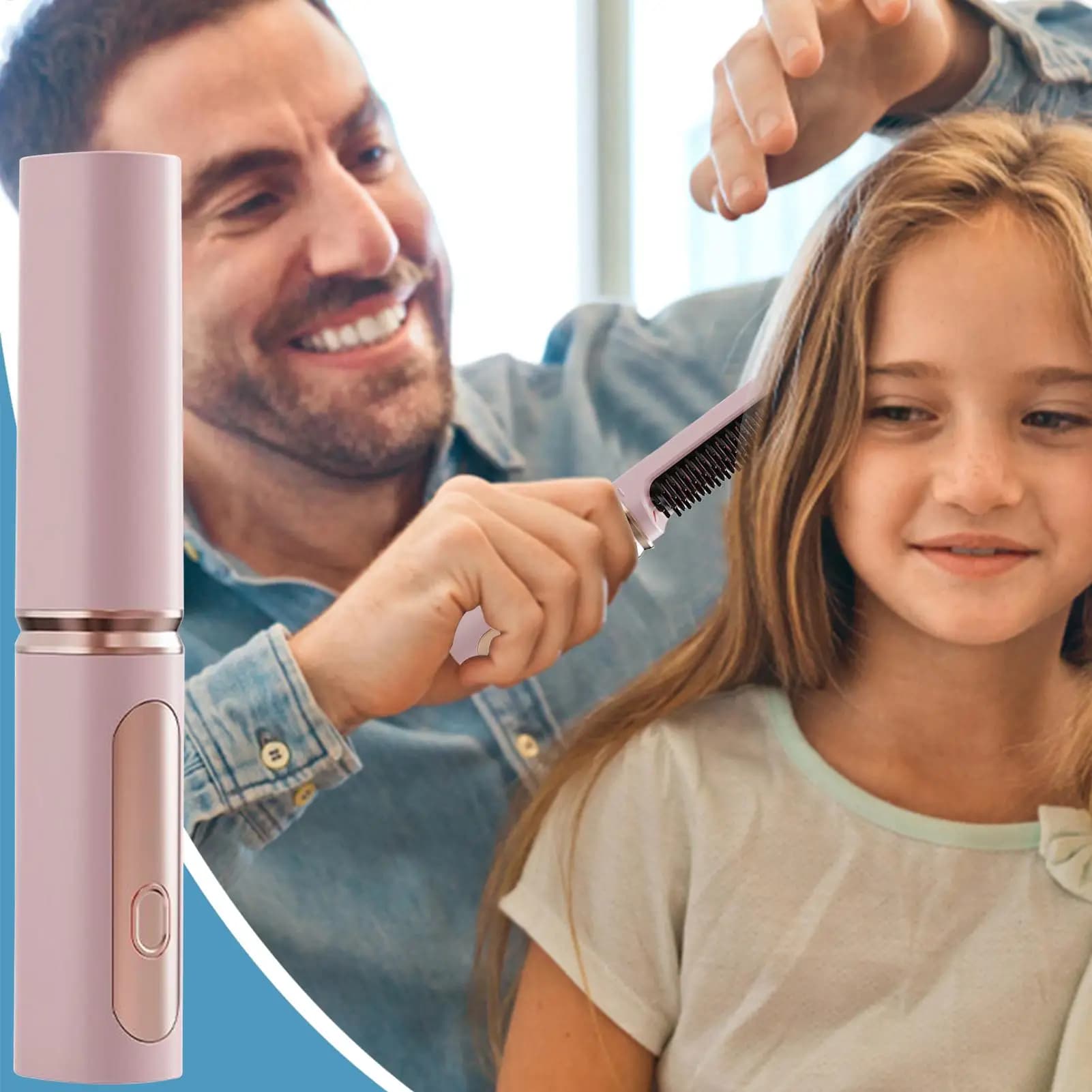 Width Width Brush for Hair, Quick Heating USB Rechargeable Hair Plate, Iron Hair Clips, Styling Tools