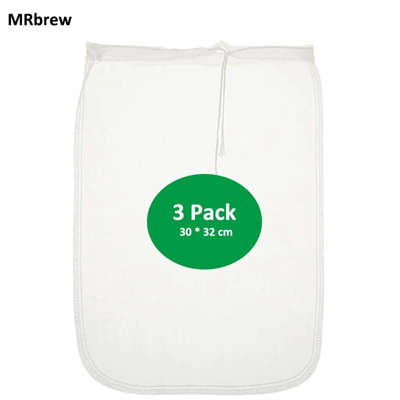 3 pezzi sacchetto per la colazione in rete 100 sacchetto filtro per la produzione di birra sacchetto filtro per alimenti riutilizzabile per sidro di frutta uva vino pressa con coulisse