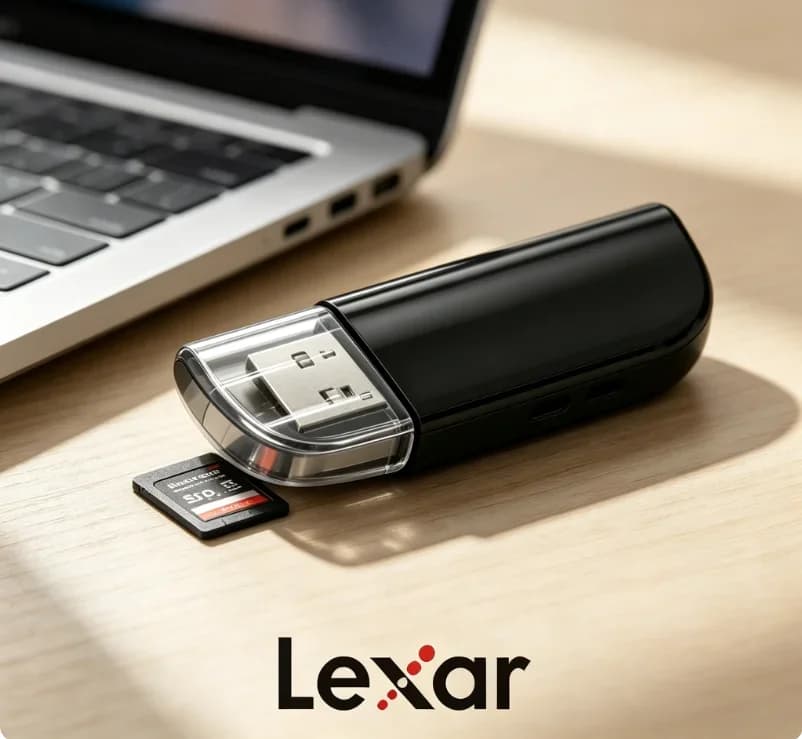 Lexar 2 in 1 RW300U Card Reader USB3.2 Gen1 High Speed Dual Card Slot Reader TF/SD Memory Card Micro Card SD
