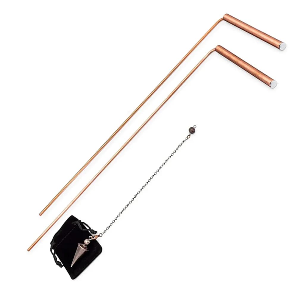 Asta di rilevamento in rame 99,9% Kit pendolo in rame psichico e divinazione Asta per metal detector in rame puro Asta di rilevamento staccabile
