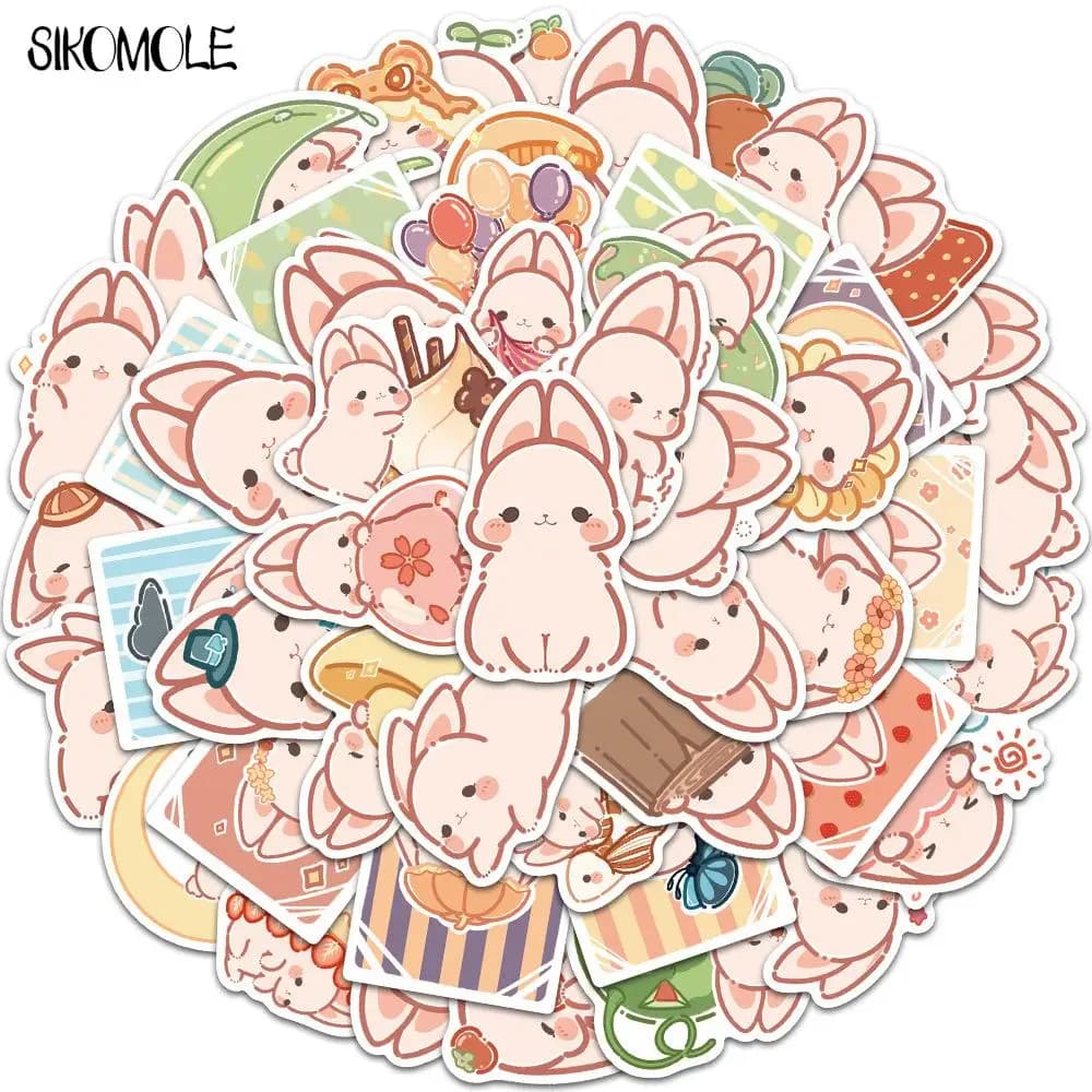 10/30/50PCS Cartoon Cute Pink Rabbit Stickers Kawaii Animal DIY Toy Laptop Luggage Skateboard Suitcase Graffiti Decal Sticker F5